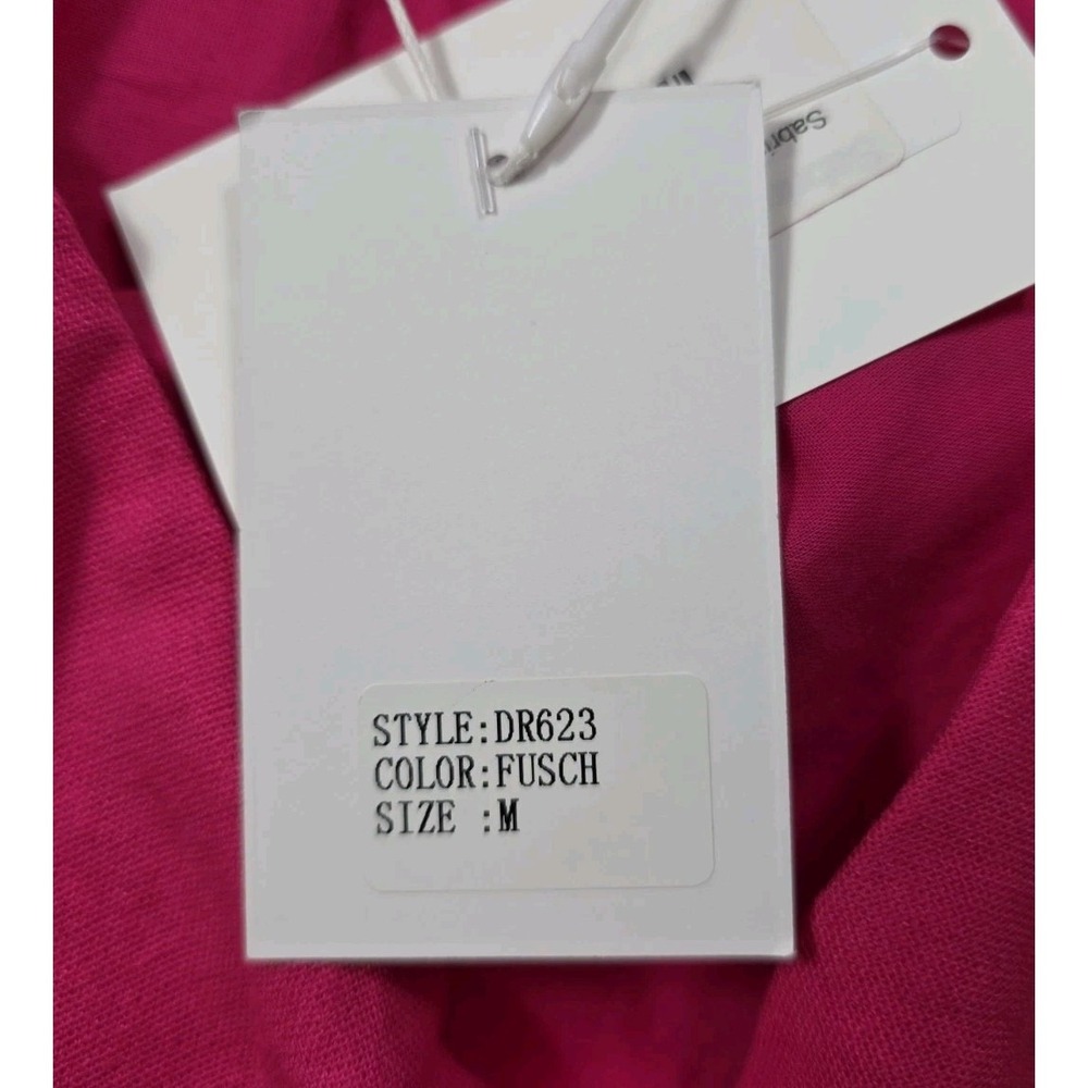 Lucy Paris Sabrina One Shoulder Maxi Dress Fuchsia Pink M NWT $125 - Picture 11 of 13